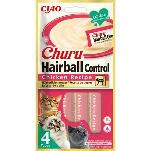 Inaba Cat Churu Hairball Chicken 4x14g