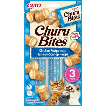 Inaba Cat Churu Bites Chicken, Tuna & Scallop 3 x 10g