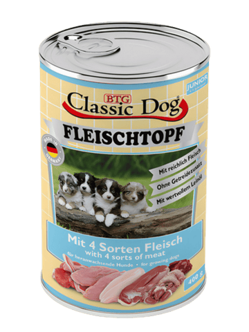Classic Dog – Fleischtopf Junior 4 Sorten Fleisch