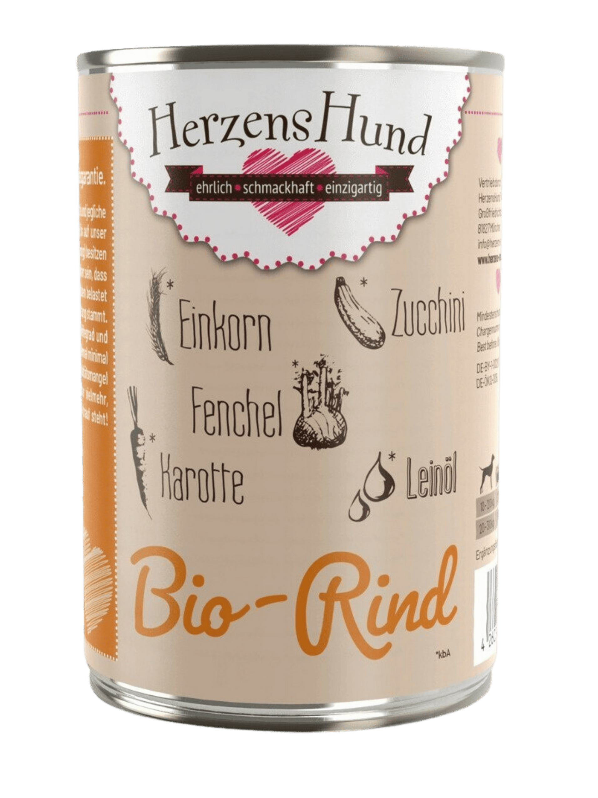 Herzenshund – Bio Rind mit Gemüse